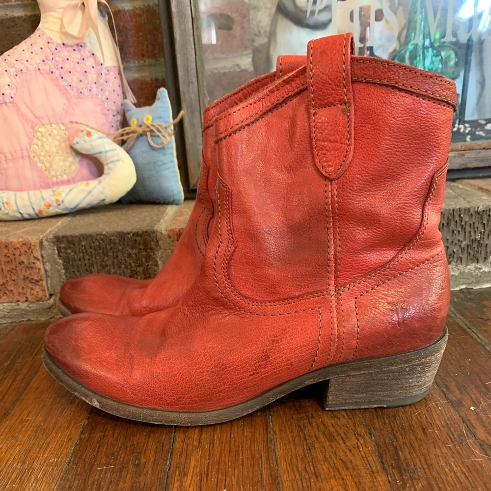 Frye Red Leather Boots
